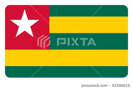 Flag of Togo. National symbol in official colors. Template icon. Abstract vector background 92898628