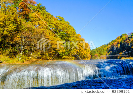 Fukiware falls and rainbow in autumn Fukiware falls and rainbow in autumn 92899191