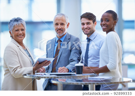 Our strategy works. Portrait of a group of diverse businesspeople having a meeting at the office. 92899333