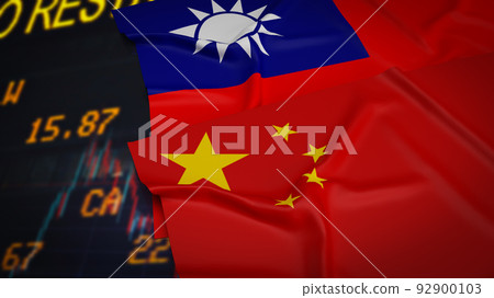 The china and Taiwan flag for business concept 3d rendering The china and Taiwan flag for business concept 3d rendering 92900103
