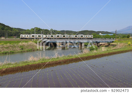 初夏稻田和宇都宮線E131系列（3節電車：宇都宮⇔黑磯） 92902473