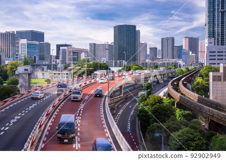 《Tokyo》 Metropolitan Expressway and tower apartment group/urban landscape 《Tokyo》 Metropolitan Expressway and tower apartment group/urban landscape 92902949