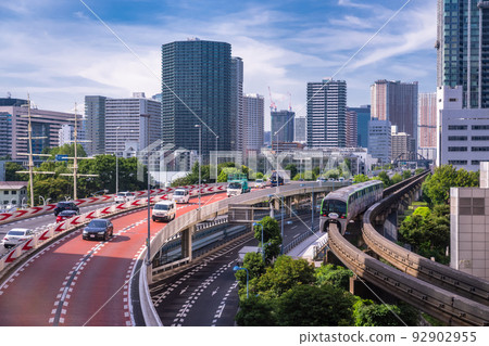 《Tokyo》 Metropolitan Expressway and tower apartment group/urban landscape 《Tokyo》 Metropolitan Expressway and tower apartment group/urban landscape 92902955
