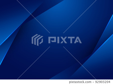 Abstract 3D template blue stripes triangle overlapping layered with lighting effect on dark blue background Abstract 3D template blue stripes triangle overlapping layered with lighting effect on dark blue background 92903204