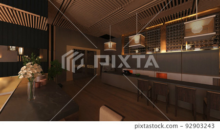 Asian restaurant 3d illustration Asian restaurant 3d illustration 92903243