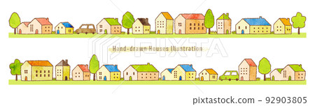 Crayon and watercolor cityscape illustration (grunge texture) Crayon and watercolor cityscape illustration (grunge texture) 92903805