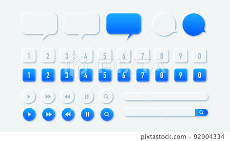 Neumorphism material set (blue) 92904334