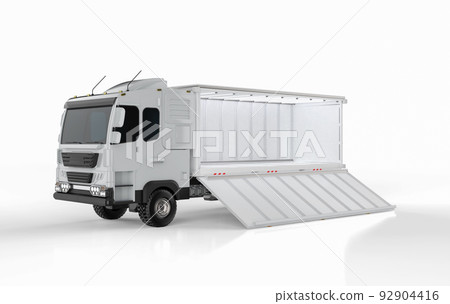 Logistic side tipping trailer truck or lorry on white background Logistic side tipping trailer truck or lorry on white background 92904416