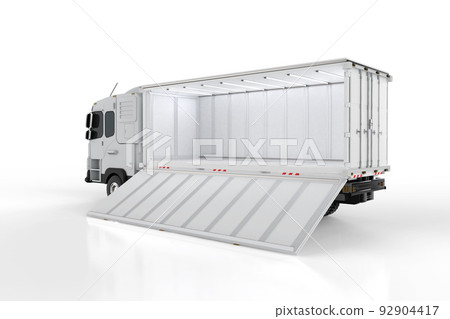 Logistic side tipping trailer truck or lorry on white background Logistic side tipping trailer truck or lorry on white background 92904417