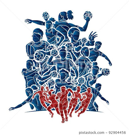 handball, sport, silhouette 92904456