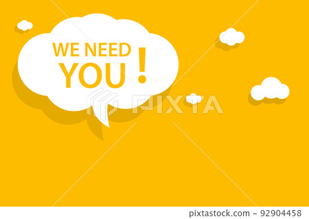 We need you speech banner bubble icon vector for graphic design, logo, website, social media, mobile app, sticker, banner, label UI We need you speech banner bubble icon vector for graphic design, logo, website, social media, mobile app, sticker, banner, label UI 92904458
