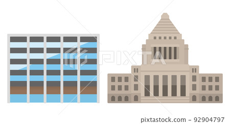 內閣辦公樓和國會大廈的插圖 內閣辦公樓和國會大廈的插圖 92904797