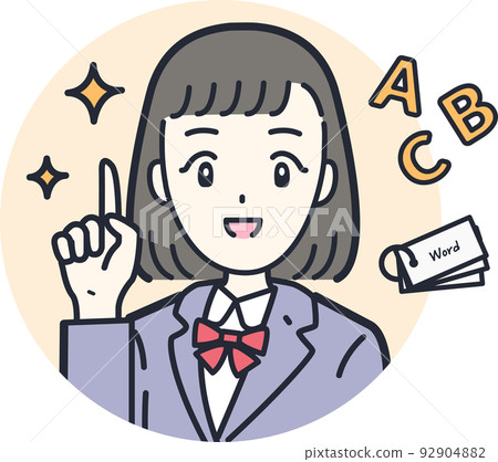 積極表達女學生圈子圖標素材 92904882
