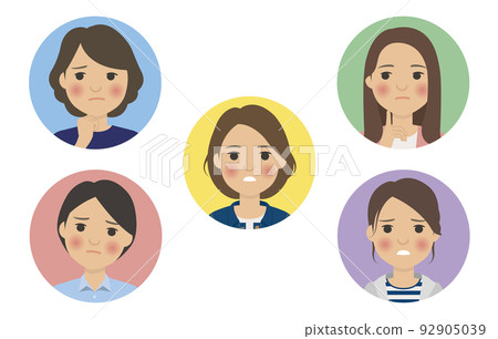 女人煩惱的臉_圖標 92905039