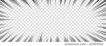 Manga comic effect on transparent background. Radial lines for comic book. Vector illustration of manga speed frame Manga comic effect on transparent background. Radial lines for comic book. Vector illustration of manga speed frame 92905042