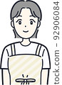 Illustration material of a housewife with a simple smile 92906084