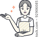 Illustration material of a housewife who recommends with a smile 92906085