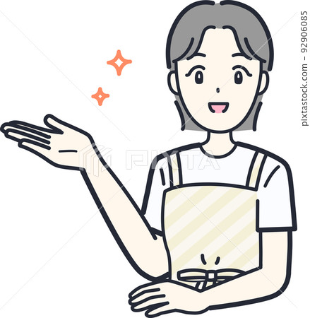 微笑推薦的家庭主婦的插圖素材 92906085