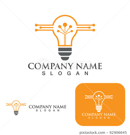 Bulb energy thunder bolt concept logo icon vector template 92906645