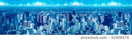 Blue visual city with digital network line for data connect technology 92906878