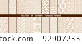 Geometric set of seamless gold and white patterns. Simpless graphics 92907233