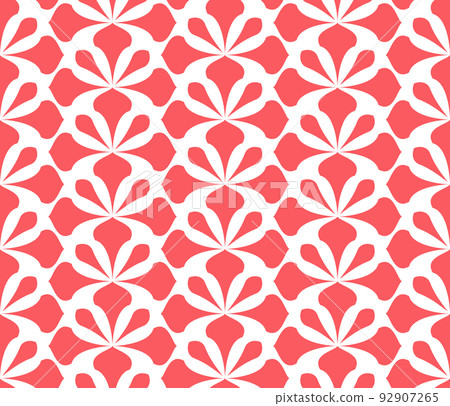 Flower geometric pattern. Seamless vector background. White and pink ornament Flower geometric pattern. Seamless vector background. White and pink ornament 92907265