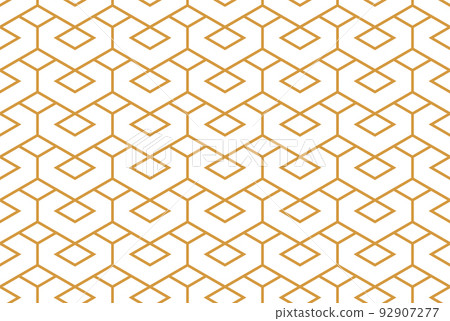 The geometric pattern with lines. Seamless vector background. White and gold texture. Graphic modern pattern. Simple lattice graphic design 92907277
