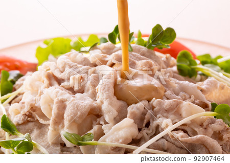 Pork chilled shabu with sesame sauce Pork chilled shabu with sesame sauce 92907464