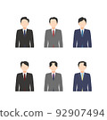 一個穿著西裝的男人的上身插圖（簡單） 92907494