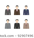 穿著西裝的男人的上身插圖（休閒/浮華） 92907496