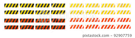 Security warning tapes, caution danger stripes set 92907759