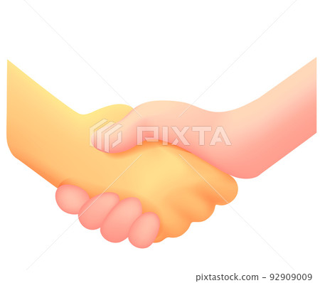 Business parnters shaking hands. 3d vector illustration with holographic effect Business parnters shaking hands. 3d vector illustration with holographic effect 92909009