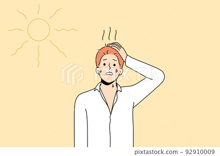 Unhealthy man suffer from heatstroke Unhealthy man suffer from heatstroke 92910009
