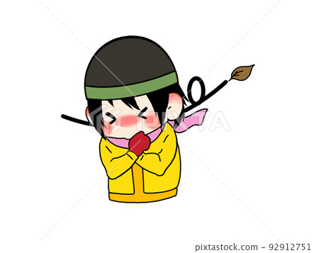 吹著冷風的女孩插畫 吹著冷風的女孩插畫 92912751