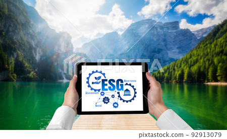 Green business transformation for environment saving and ESG business concept Green business transformation for environment saving and ESG business concept 92913079