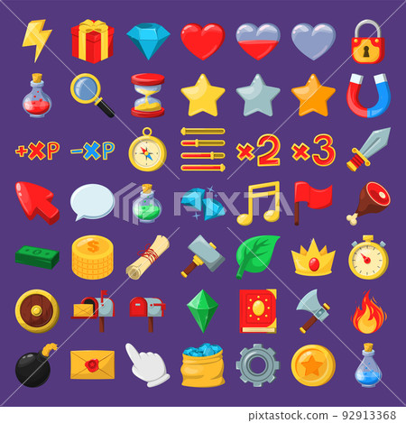 Game icons set vector isolated. Colorful symbols Game icons set vector isolated. Colorful symbols 92913368