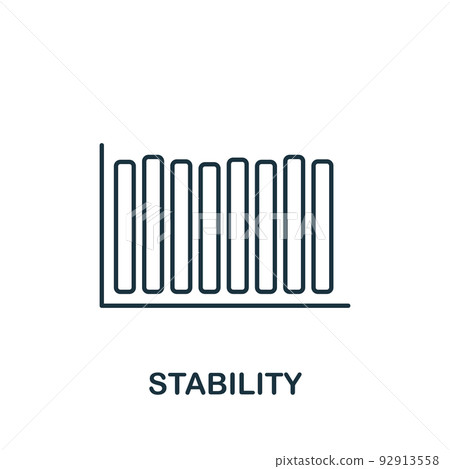 Stability icon. Monochrome simple icon for templates, web design and infographics Stability icon. Monochrome simple icon for templates, web design and infographics 92913558