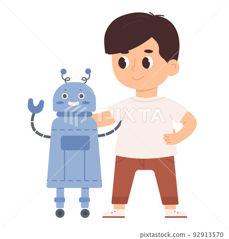 Boy with robot Boy with robot 92913570