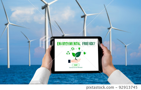 Green business transformation for environment saving and ESG business concept 92913745
