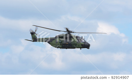 Finnish Army NH90 helicopter horizontal flight 92914907