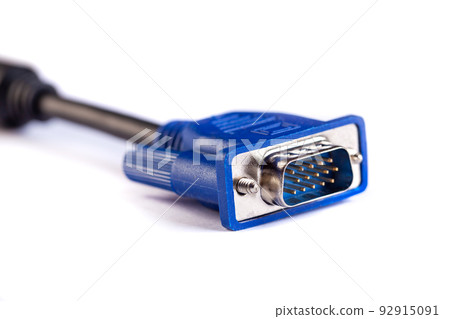 VGA plug isolated on white background with clipping path 92915091