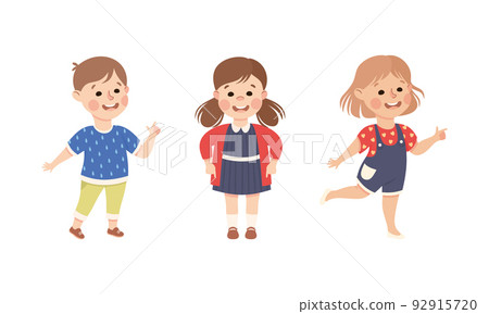 Funny Kids Pointing at Something with Extending Hand and Index Finger Vector Set Funny Kids Pointing at Something with Extending Hand and Index Finger Vector Set 92915720
