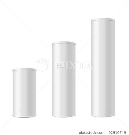 White paper tubes mockup, photo-realistic vector illustration isolated. 92916749