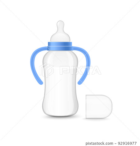 Baby bottle with milk, realistic 3d vector illustration isolated on white background. Baby bottle with milk, realistic 3d vector illustration isolated on white background. 92916977