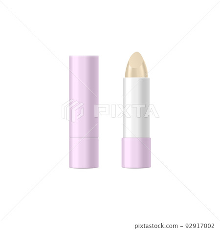 Open lip balm stick or hygienic lipstick realistic vector illustration isolated. 92917002