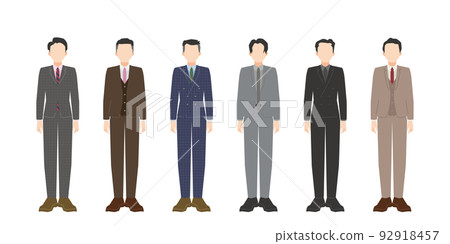 一個穿著西裝的男人的全身插圖（華麗，休閒） 92918457