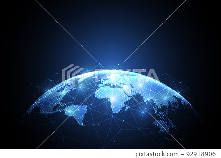 Global network connection. World map point and line composition concept of global business. Vector Illustration 92918906