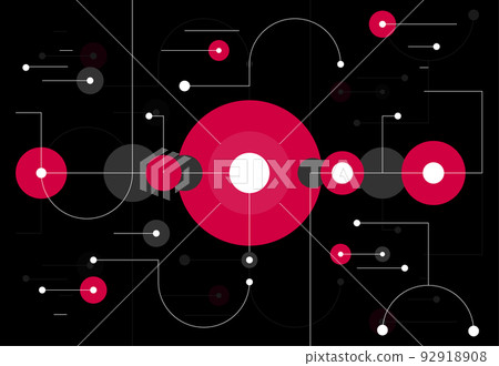 Abstract circles dot and lines background. Geometric composition loop circular digital technology. Vector illustration Abstract circles dot and lines background. Geometric composition loop circular digital technology. Vector illustration 92918908