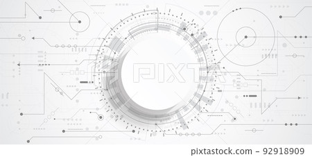 Abstract 3d design background with technology dot and line circuit board texture. Modern engineering, futuristic, science communication concept. Vector illustration Abstract 3d design background with technology dot and line circuit board texture. Modern engineering, futuristic, science communication concept. Vector illustration 92918909
