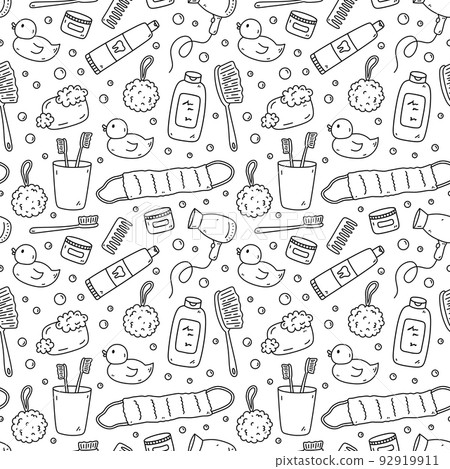 Seamless pattern with bath accessories 92919911
